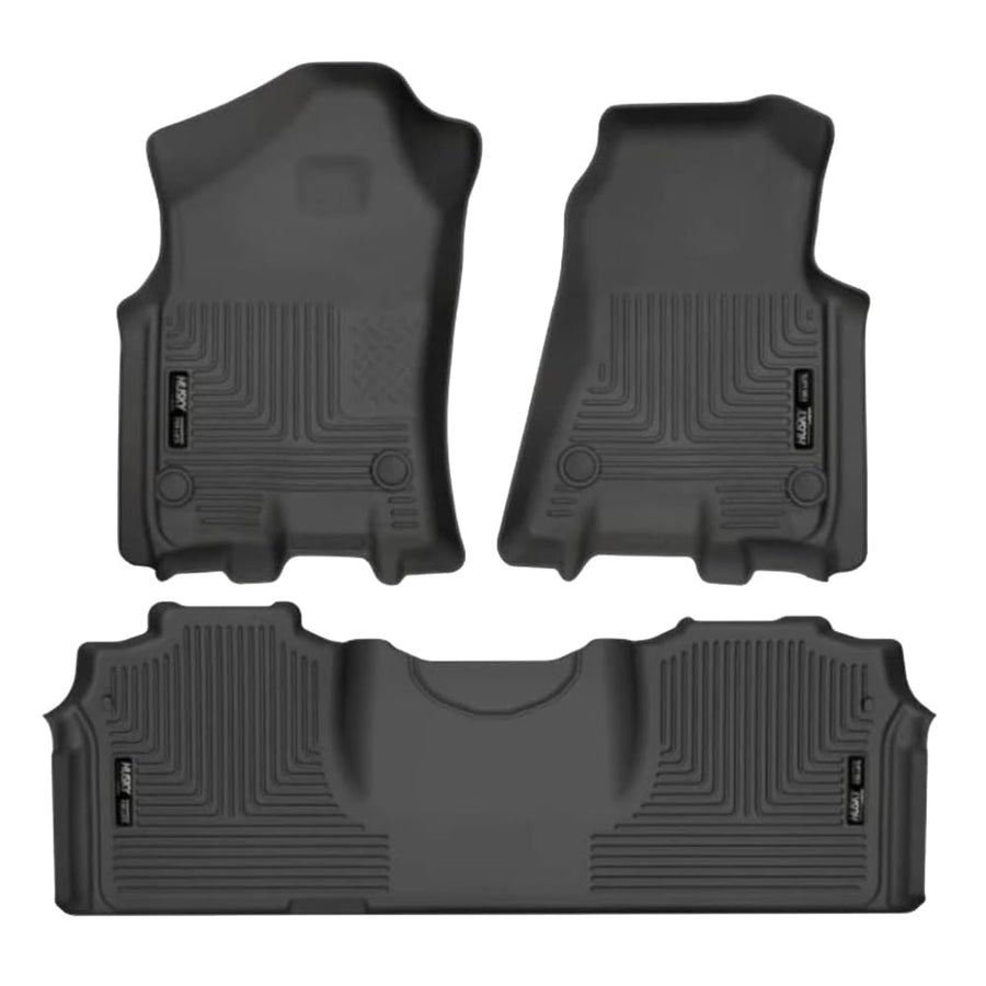 Weatherbeater Husky Liners Floor Mats | Fits 2019-2024 Ram 2500, 19-22 3500 MEGA CAB ONLY | Front & 2nd Row, 3-pc Black - 94131