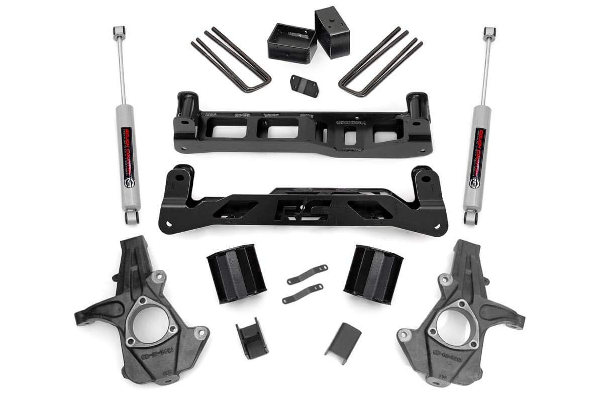5" Rough Country Suspension Lift Kit with Strut Spacers/N3 Shocks for Chevy Silverado & GMC Sierra 1500 (2014-2018 w/Stock Cast Steel Control Arms)