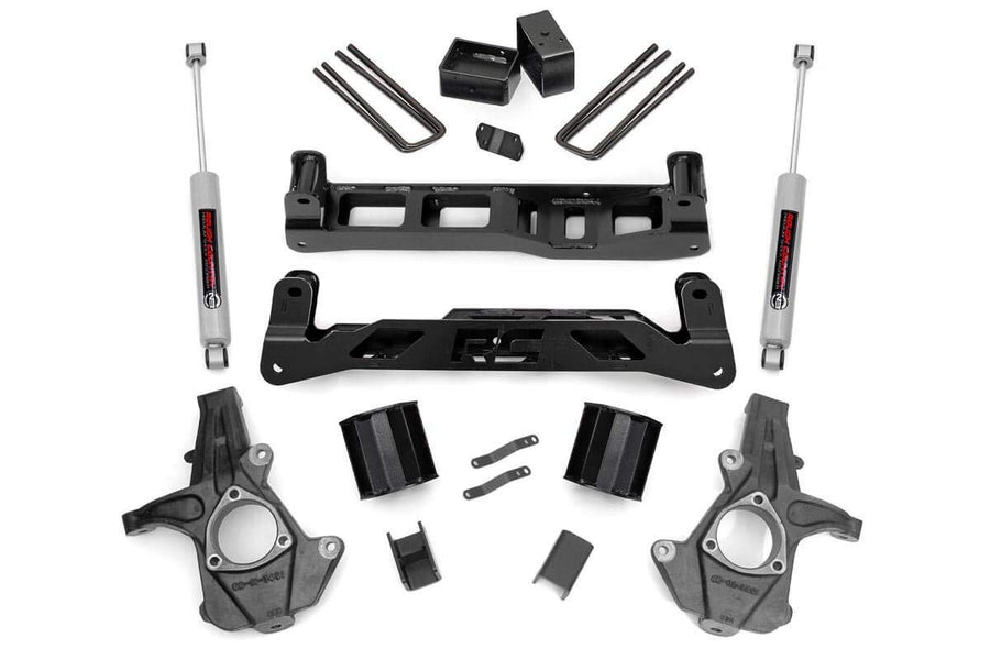 5" Rough Country Suspension Lift Kit with Strut Spacers/N3 Shocks for Chevy Silverado & GMC Sierra 1500 (2014-2018 w/Stock Cast Steel Control Arms)