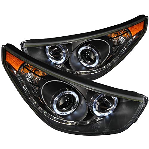 Halogen Projector Headlight AnzoUSA 111260 for Hyundai Tucson Black/Clear/Amber
