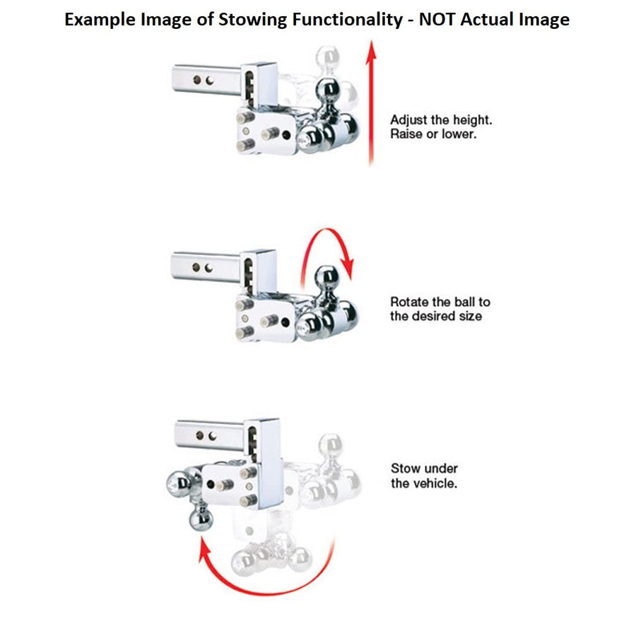 B&W Trailer Hitches Adjustable Chrome Tow & Stow Trailer Hitch Ball Mount - Fits 2" Receiver, Dual Ball (2" x 2-5/16"), 3" Drop, 10,000 GTW - TS10033C