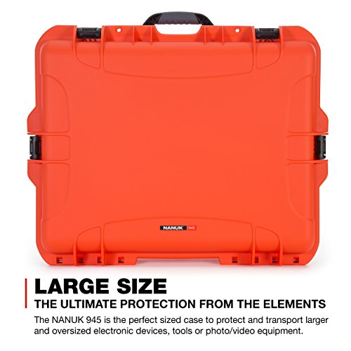 Waterproof Nanuk 945 Hard Case with Padded Dividers - Orange