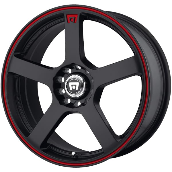 MR116 FS5 Motegi 16X7 5X100/4.5 5.57 40mm MATTE BLACK W/ RED STRIPE - MR11667031740