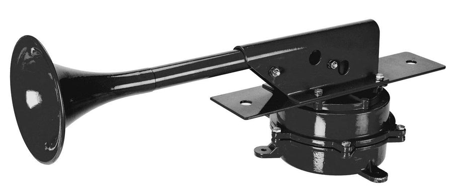 Mighty Mo Wolo 390-24 Heavy-Duty Industrial Equipment Horn 24-Volt, Flat Black Aluminum