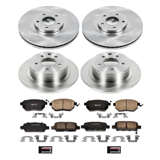 POWERSTOP Autospecialty KOE092 Front and Rear Replacement Brake Kit-OE Brake Rotors & Ceramic Brake Pads For Nissan Altima 2005-2006, Nissan Maxima 2004-2006 [Model Specific]