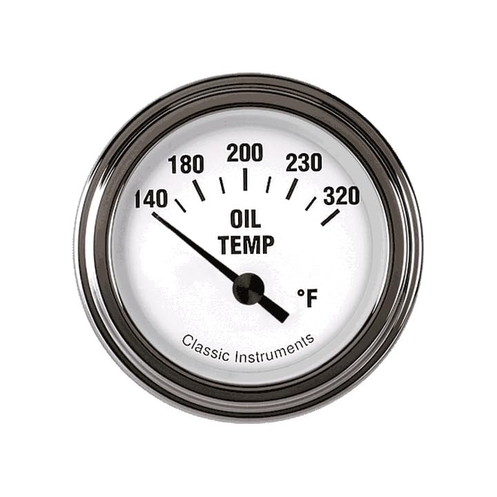 White Hot Classic Instruments 2 1/8" Oil Temperature Gauge WH28SLF