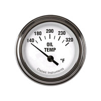 White Hot Classic Instruments 2 1/8" Oil Temperature Gauge WH28SLF
