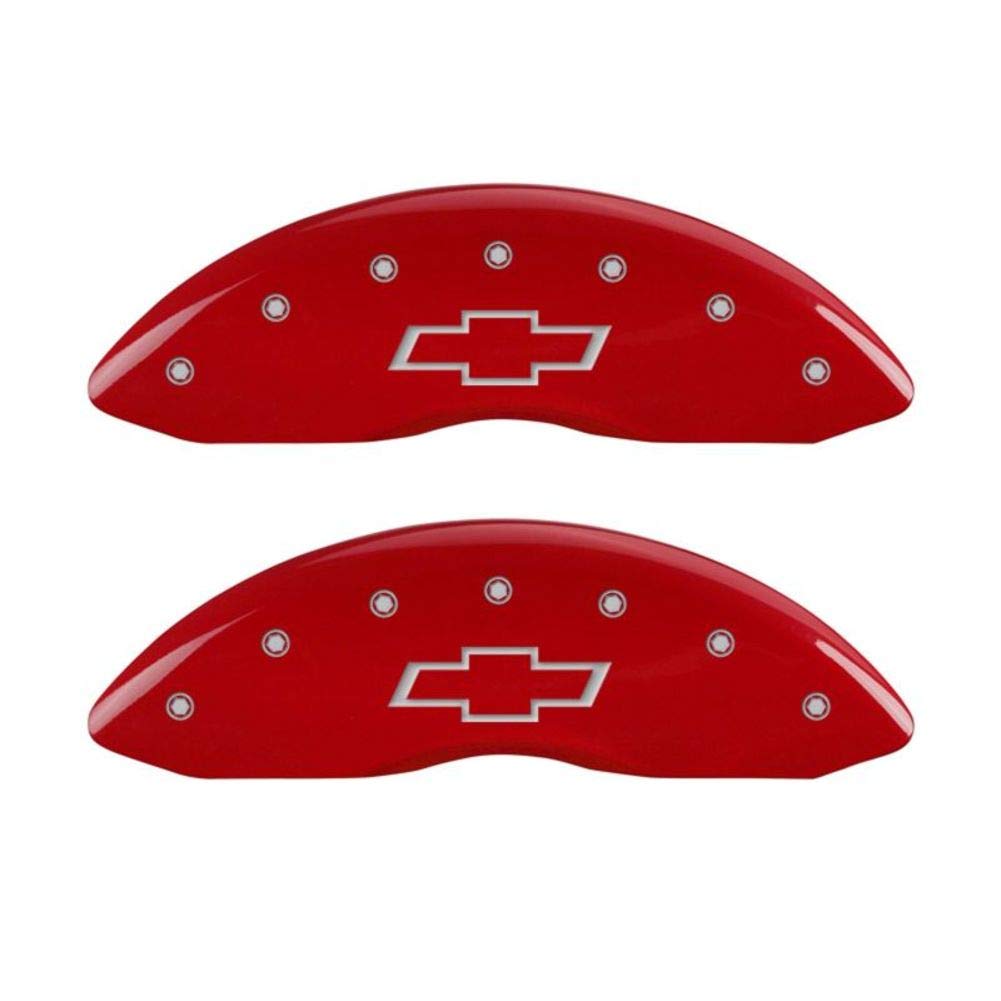 MGP 14250SMGPRD Caliper Covers Red Powder Coat Finish, Silver Characters, Set of 4