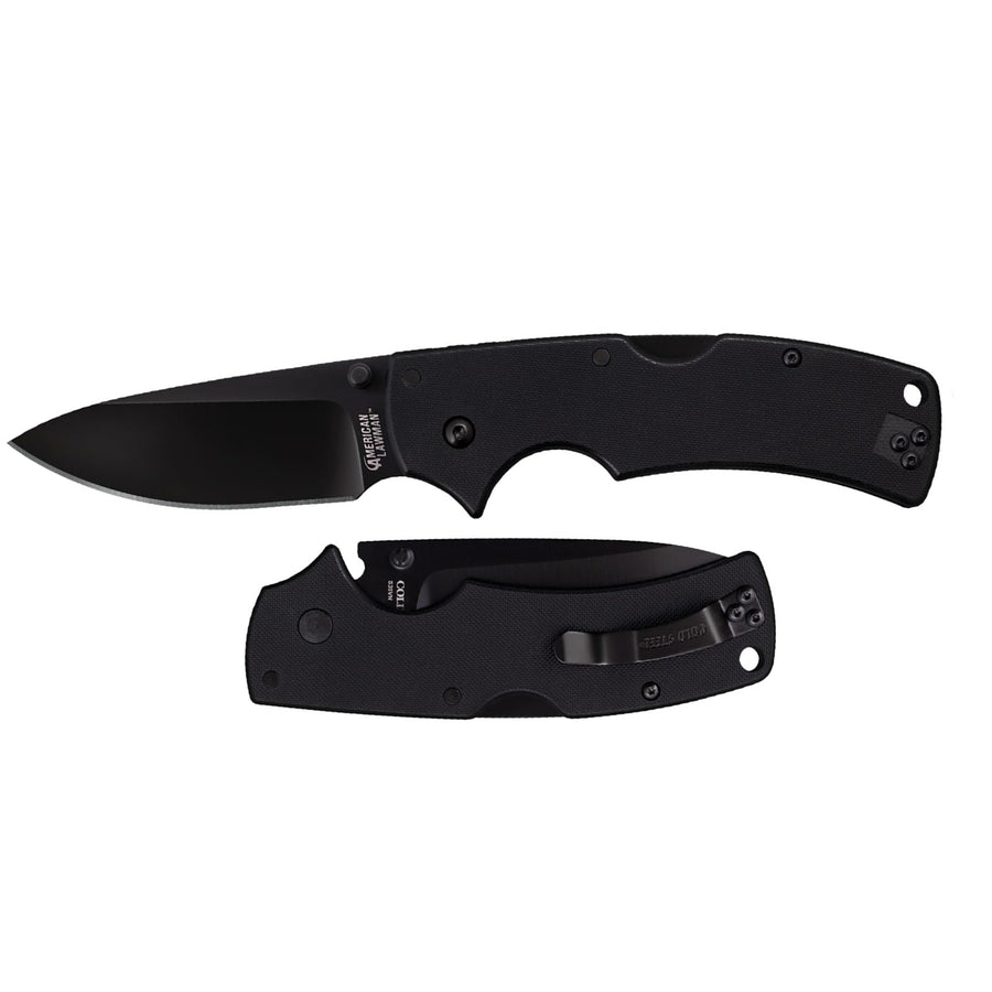 American Lawman COLD STEEL 3.5" S35VN Razor-Sharp Blade 4.625" G-10 Handle Tactical Folding Knife with Tri-Ad Lock, Ambidextrous Pocket/Belt Clip