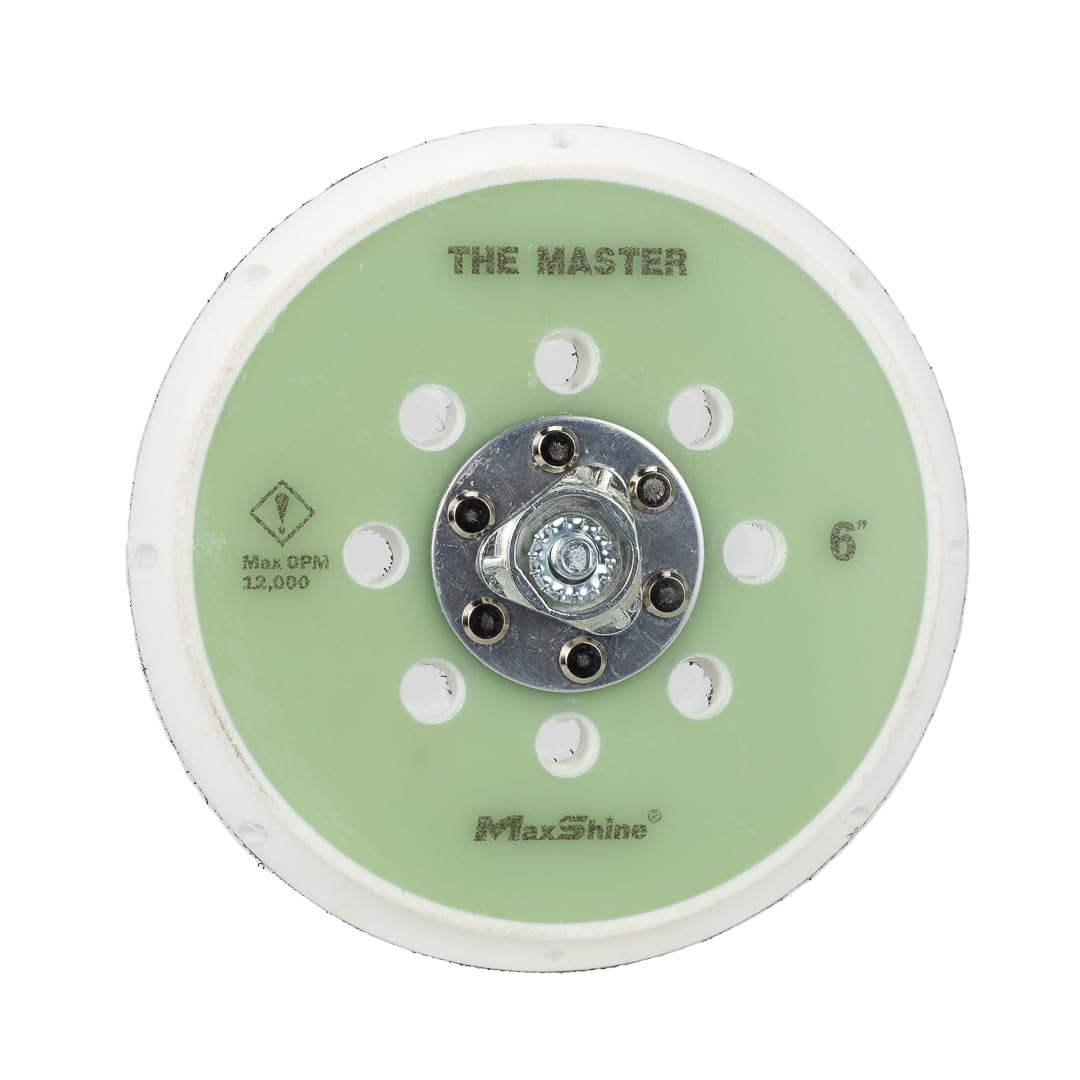 Dual Action Backing Plate Maxshine 6” Universal Hook & Loop | Fits Polishers with 5/16” Thread | Supports Up to 10,000 OPM | Compatible with All Dual Action Polishers for Buffing & Polishing Pads