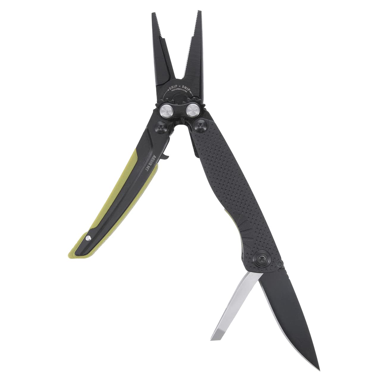 SOG Aegis MT Compact Lightweight Multi-Tool for Outdoor Use with Stainless Steel Clip-Point Blade and Pliers, Black/Moss
