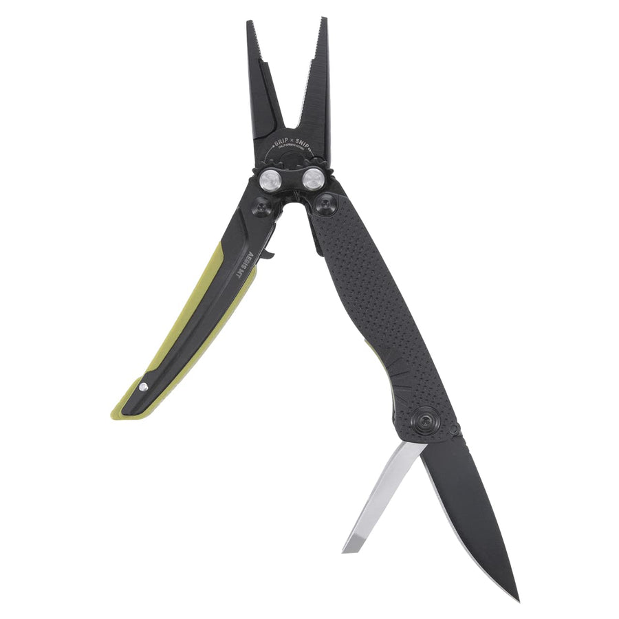 SOG Aegis MT Compact Lightweight Multi-Tool for Outdoor Use with Stainless Steel Clip-Point Blade and Pliers, Black/Moss