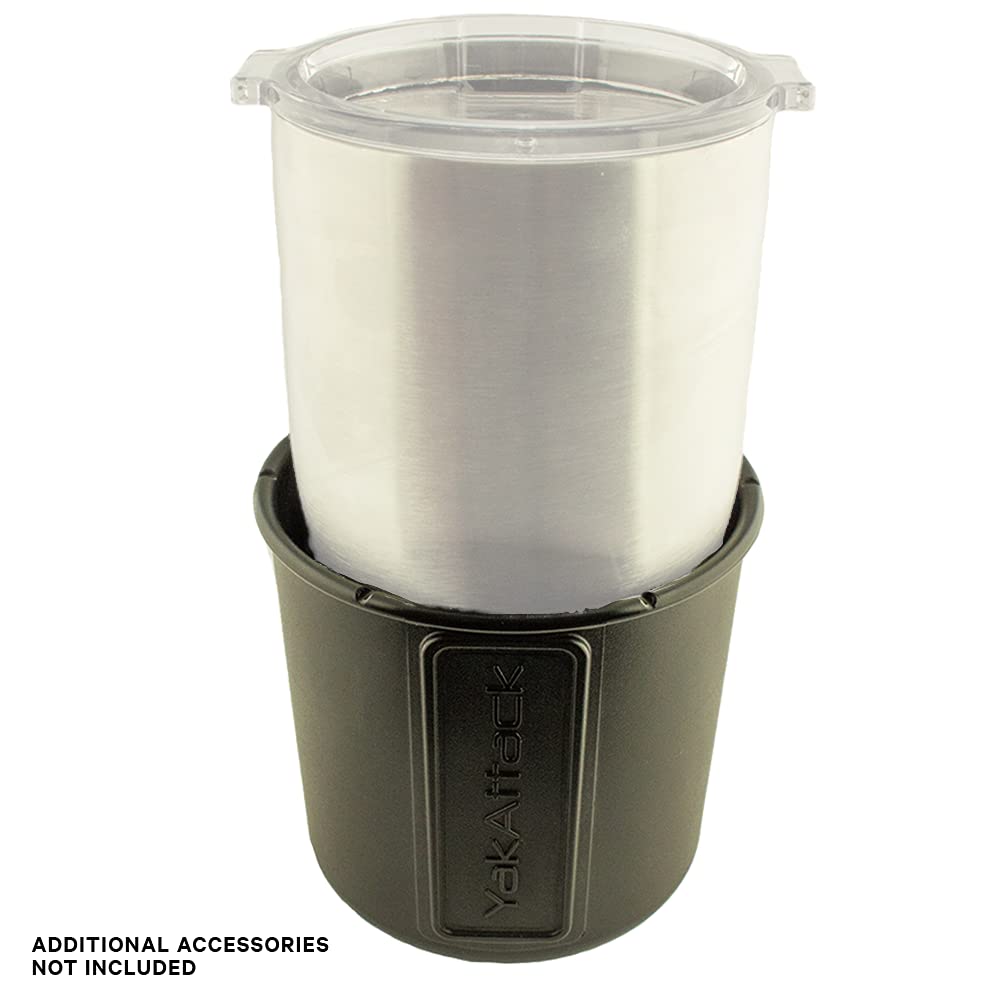MultiMount YakAttack Black Cup Holder | Track Mount Drink Holder for Kayaks & Boats | Compatible with GearTrac & MightyMount | Secure & Versatile | Made in The USA