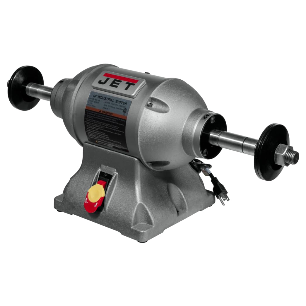 JET 10-Inch Buffer Industrial, 1800 RPM, 1-1/2 HP, 115V 1Ph (Model IBG-10SSB)