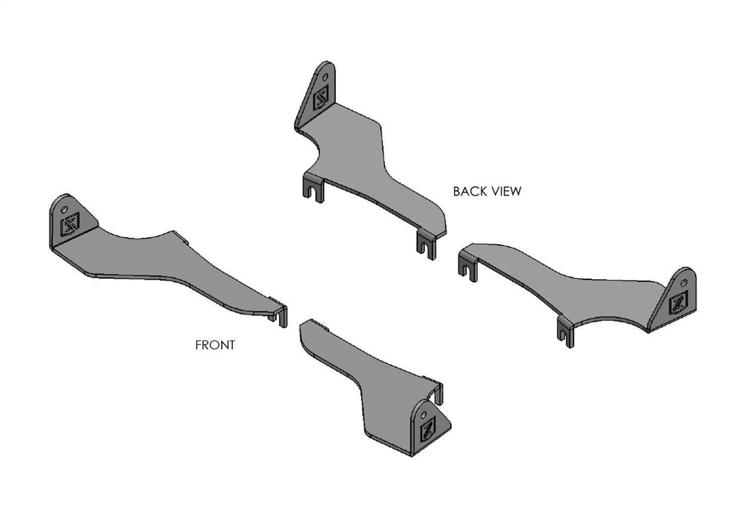 Front Bumper Top LED Bracket 2017-2020 Ford F-150 Raptor to mount 40 Inch Curved LED Light Bar - PN #Z325662