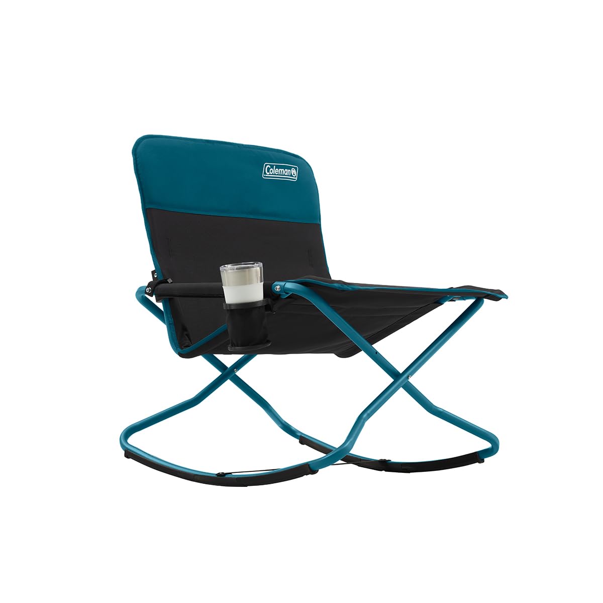 Coleman Portable Cross Rocker Outdoor Rocking Chair, Weather-Resistant Seat with Cup Holder & Padded Back