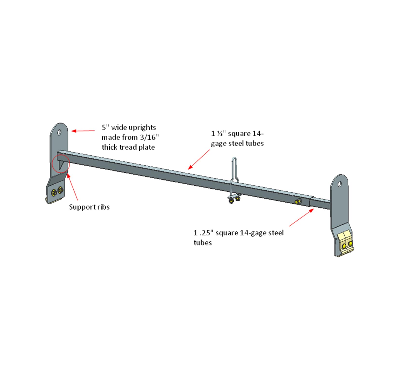 Black Horse off Road Adjustable Three Bars Black Steel Roof Ladder Rack Utility Cross Bar with Stoppers Fit 2003-2024 Chevy Express/GMC Savana|1999-2014 Ford Econoline - 600 LBS Weight Capacity.