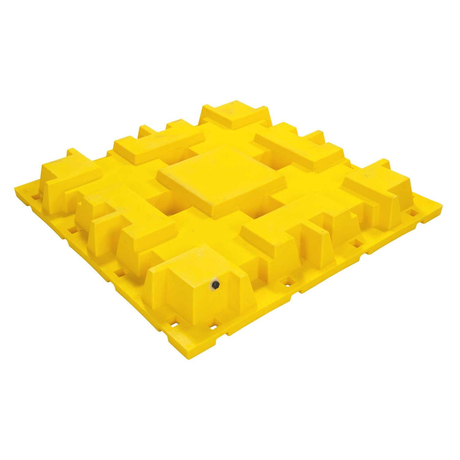 4 Drum Eagle Nestable Spill Containment Pallet with Drain and Forklift Pockets, 51.5"x51.5"x8", 66 Gallon Sump, 6,000 lbs. Load Capacity Secondary Containment Pallet, Made in USA, Yellow, 1646