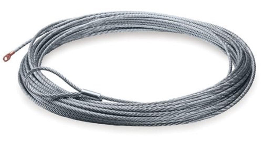 Winch Accessory WARN 24890: Industrial Grade Steel Cable Wire Rope with Hook, 1/4" Diameter x 40' Length, 6,800 lb Capacity