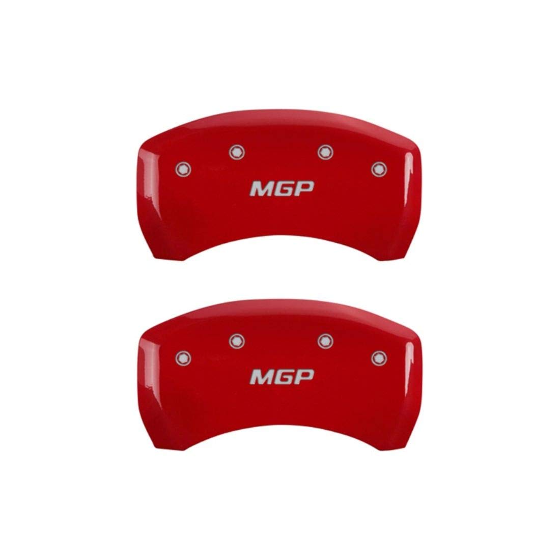 Red Brake Covers MGP Caliper Covers Engraved with Silver 10010RMGPRD (Set of 2)