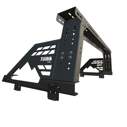 Moab Chase Rack TUWA Pro Height Adjustable for Full Size Truck, Carbon Steel Truck Roll Bar for Light Attachments and Accessories, Headache Rack, Ladder Rack, Cargo Carrier, Overland Rack, Black