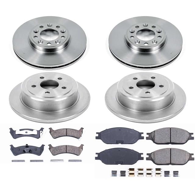 Power Stop KOE4355 Replacement Brake Kit-OE Brake Rotors & Ceramic Brake Pads For Front and Rear Ford Windstar 1999-2003 [Model Specific]