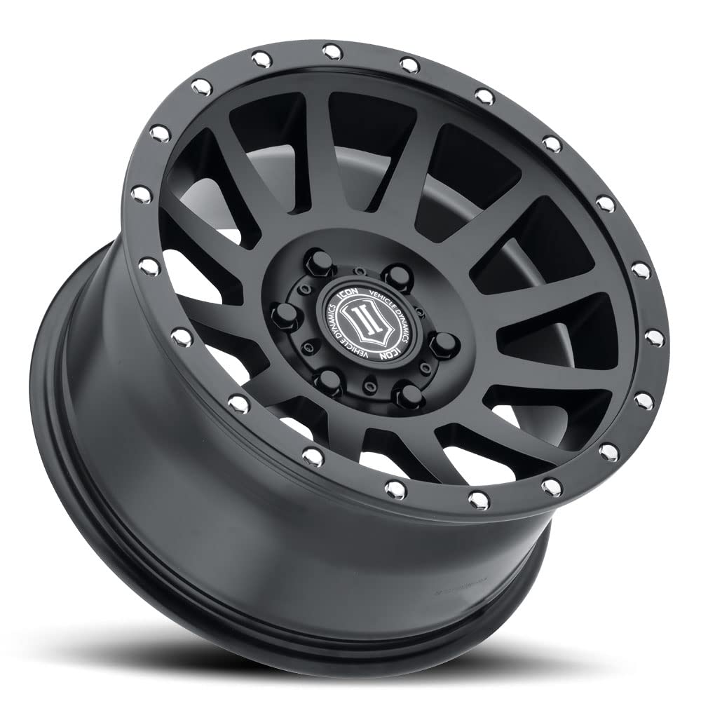 17 x 8.5/5 x 5 ICON Alloys Compression, Satin Black, 6mm Offset, 4.5" BS, 2017857345SB