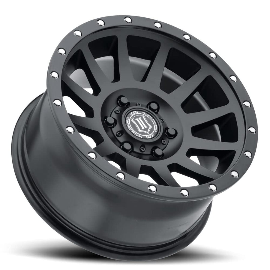17 x 8.5/5 x 5 ICON Alloys Compression, Satin Black, 6mm Offset, 4.5" BS, 2017857345SB