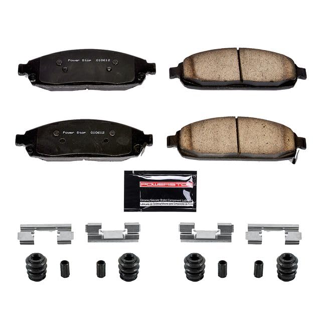 Power Stop Z23-1080 Z23 Evolution Sport Carbon Fiber Infused Ceramic Brake Pads with Hardware For Jeep Commander 2006-2010, Jeep Grand Cherokee 2005-2010 [Model Specific]