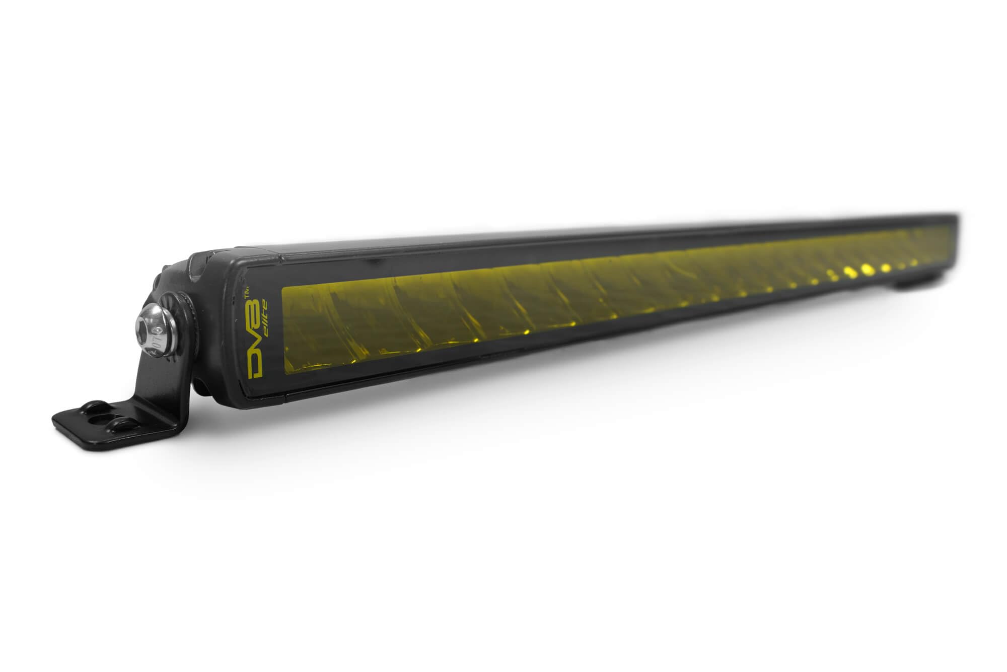 Amber LED Light Bar 20-Inch | Elite Series | Size: 20.5” x 2.0” x 1.5” | Heat Fins to Shed Excess Heat | Flood/Spot Light Pattern | OSRAM LEDs Rated at 50,000 Hours of Use | DV8 Offroad