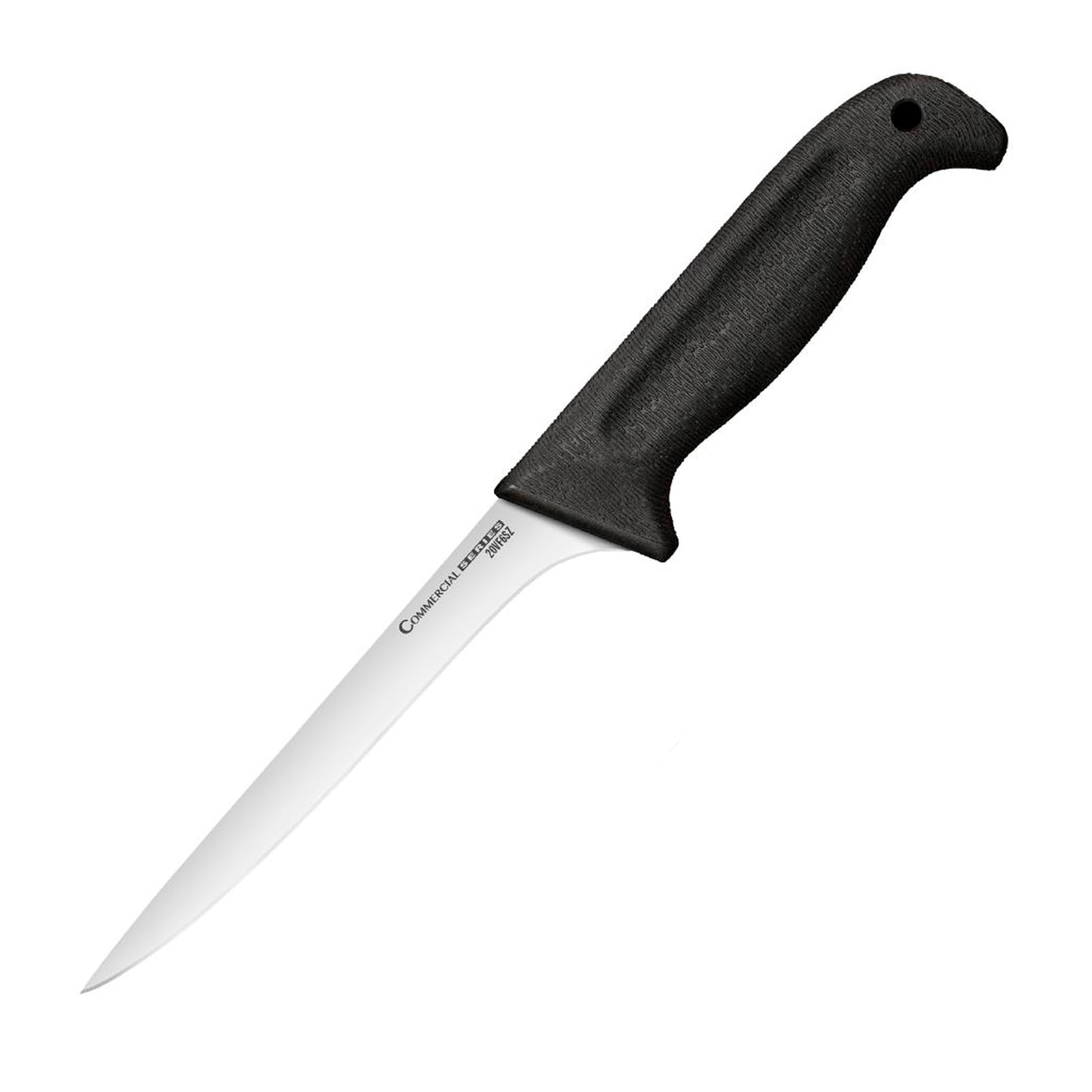 Cold Steel 6" German Filet 4116 Stainless Steel Fixed Blade Straight Narrow Back Full-Tang Game & Fish Processing Cutting Filleting Boning Knife with Ergonomic Kray-Ex Handle