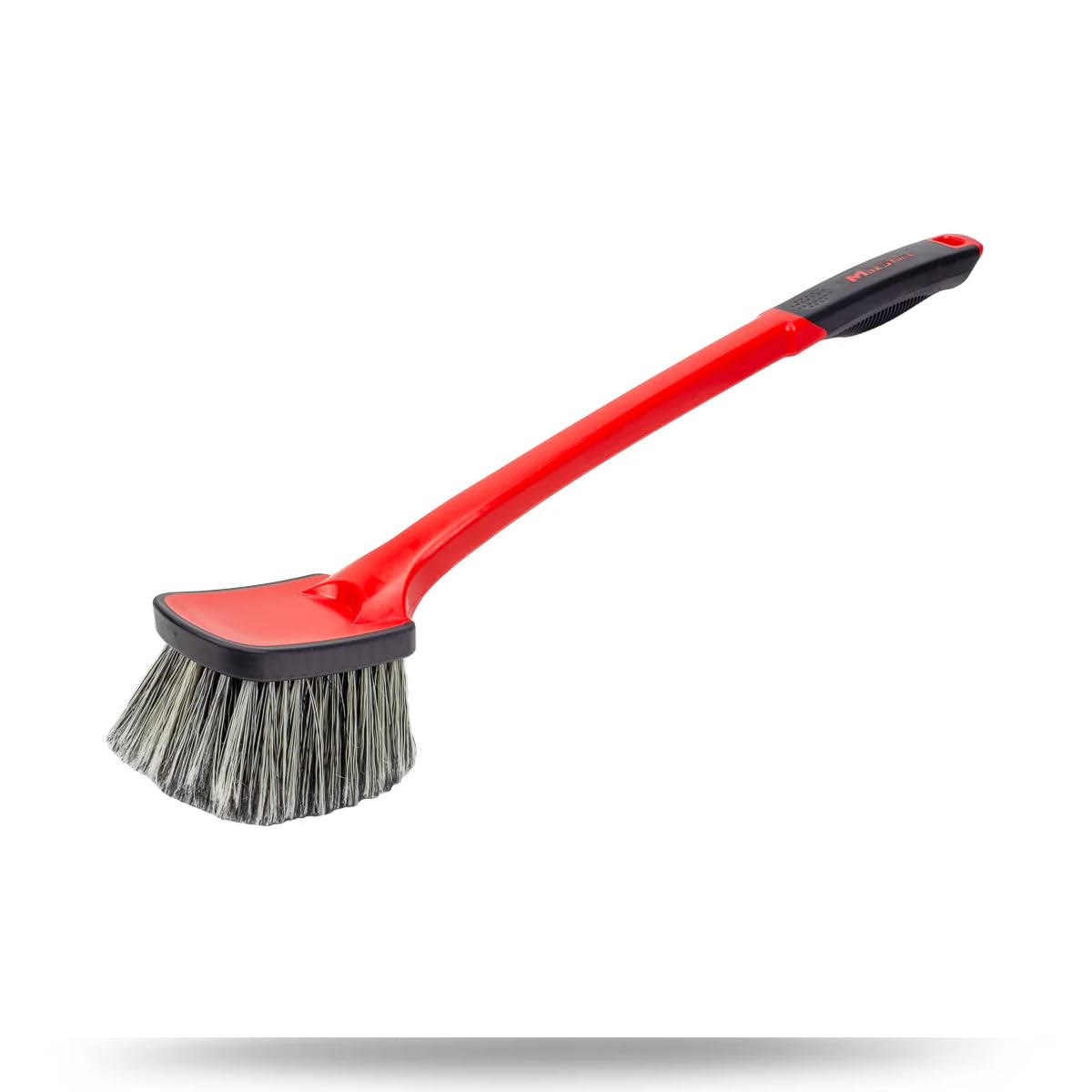 MaxShine Medium-Duty Soft Grip Long-Handle Brush – All-Purpose Cleaning Brush for Wheels, Grill, Interior, Versatile Medium Bristles, Non-Slip Grip Handle
