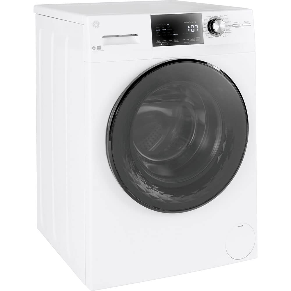 Frontload GE Washer with Steam, 2.4 Cu. Ft. Capacity, White
