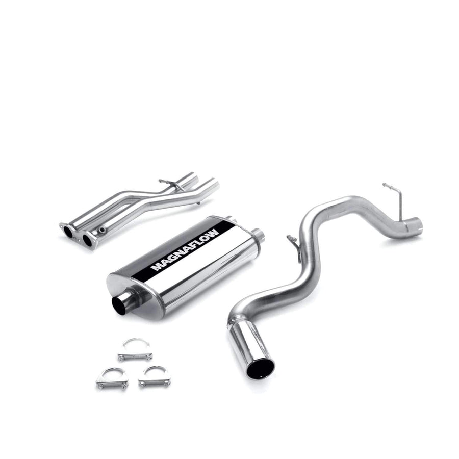 Cat-Back MagnaFlow Performance Exhaust System 15701 - Street Series, Stainless Steel 3in Main Piping, Single Passenger Side Rear Exit, Polished Finish 4in Exhaust Tip - SUV Performance Exhaust Kit