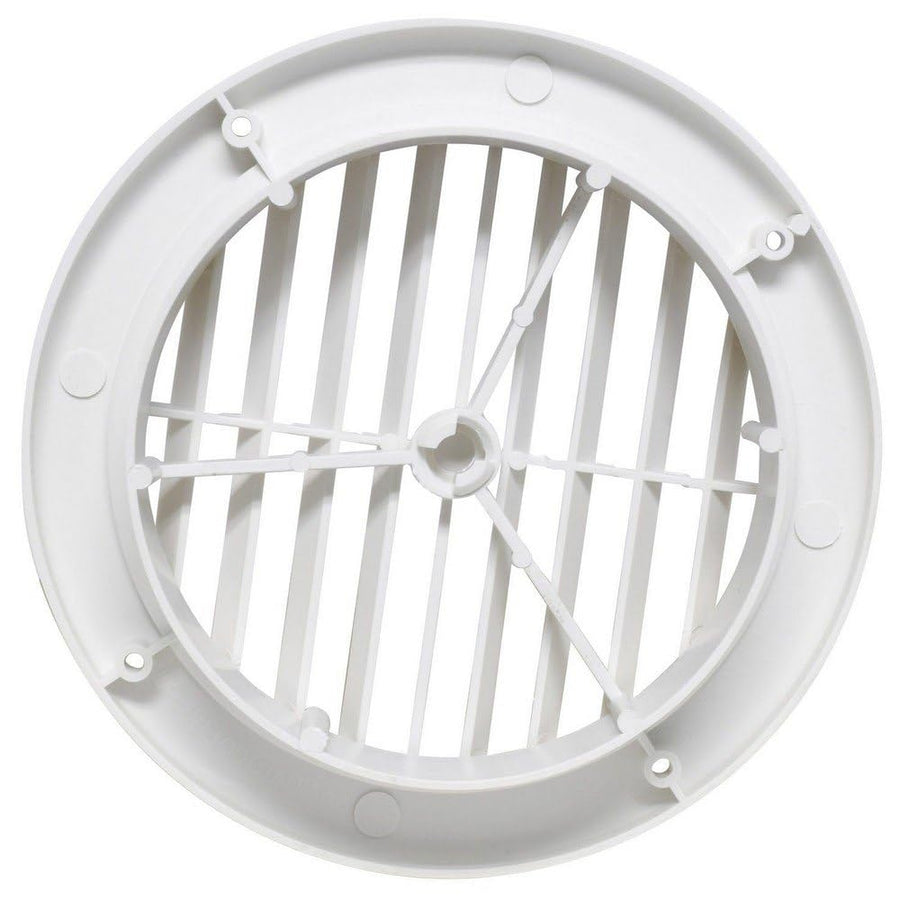 Heating and A/C Register Valterra A10-3363VP with 360° Rotation (No Damper) - 5-1/4" ID x 7" OD, White