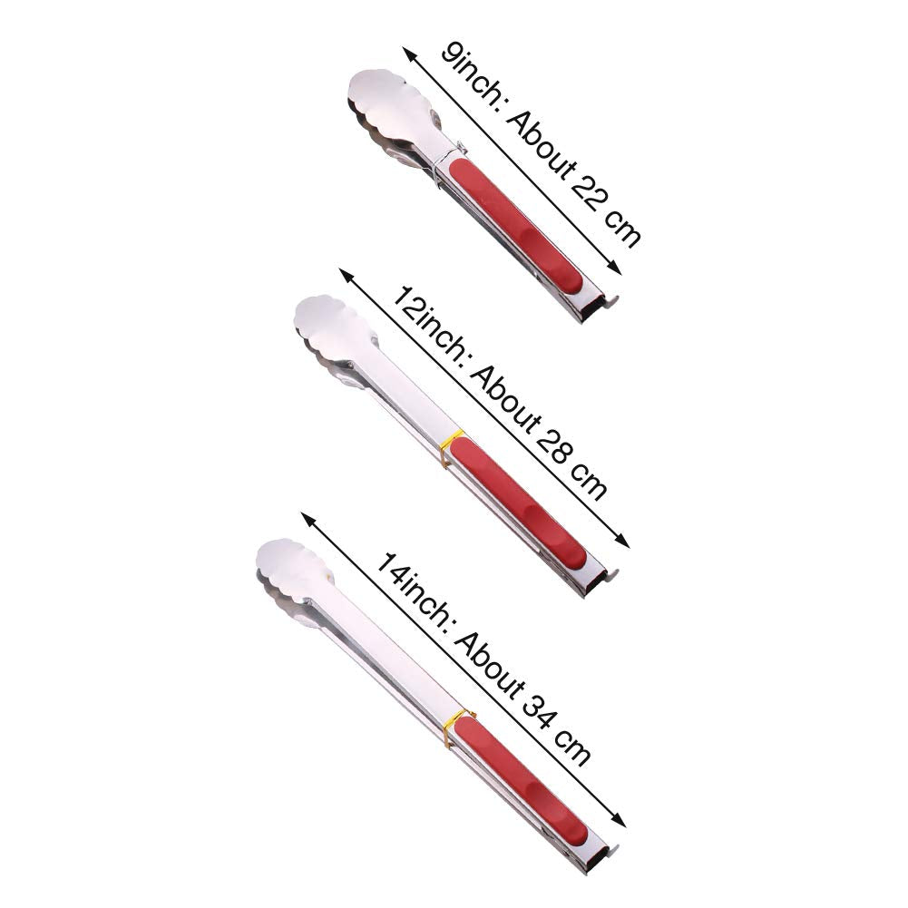 BBQ Tongs LZDseller01 Stainless Steel Heat Resistant Easy Clean No Zero Black 12
