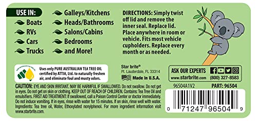 ATTIA-Certified Pure Australian Tea Tree Oil Gel Air Purifier - STAR BRITE Tub - 4 OZ (096504)