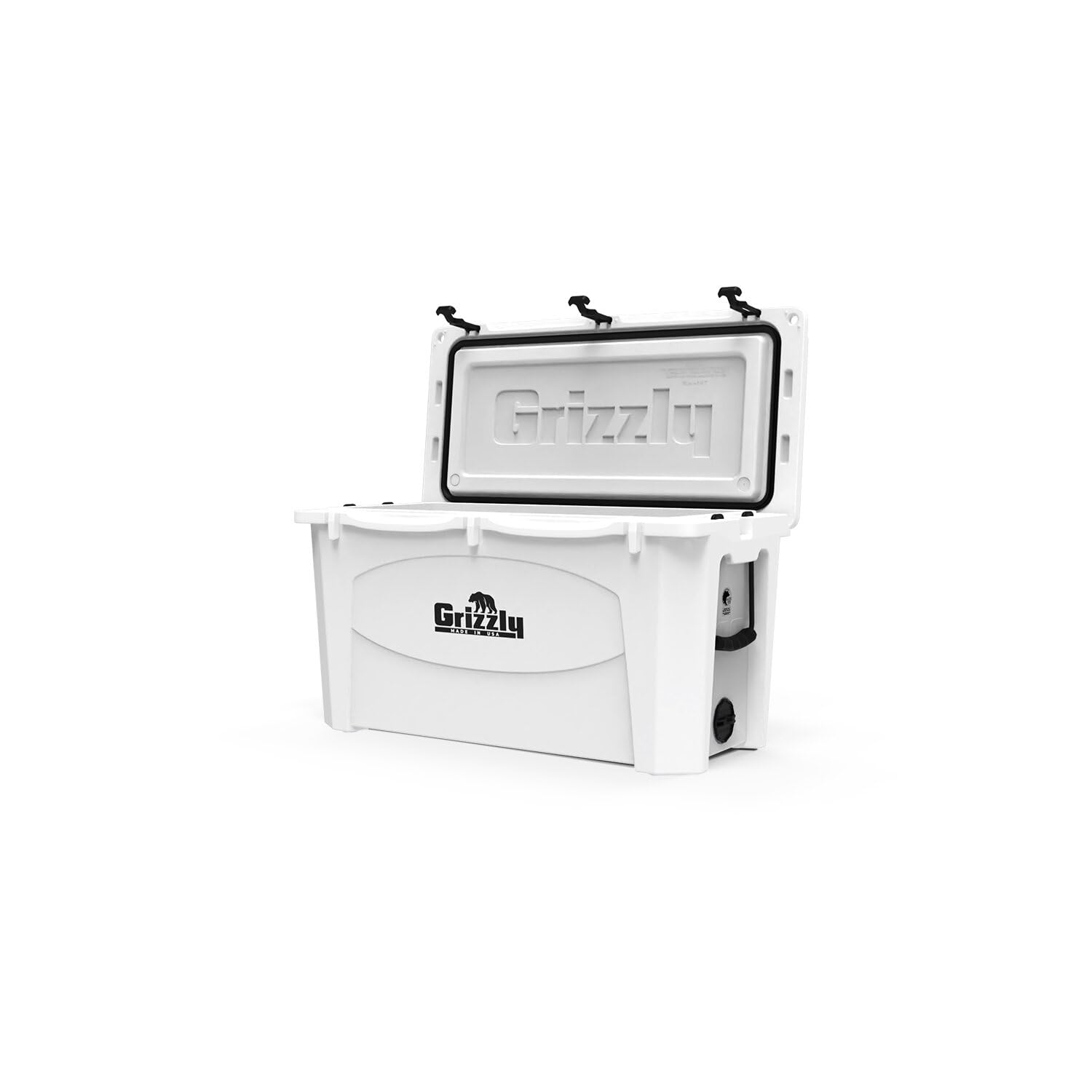 100 Cooler Grizzly | 100 qt Ice Chest Durable Rotomolded Insulated | Made in USA | Warranty for Life | For Beach Boat Camping Fishing Hunting | G100 | White