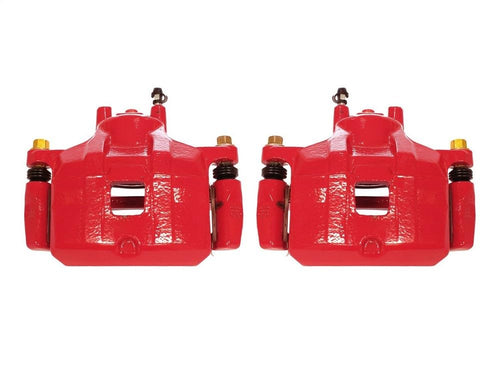 Power Stop S5032C Front Pair of High-Temp Red Powder Coated Calipers For Mitsubishi Lancer 2008-2017 [Model Specific]