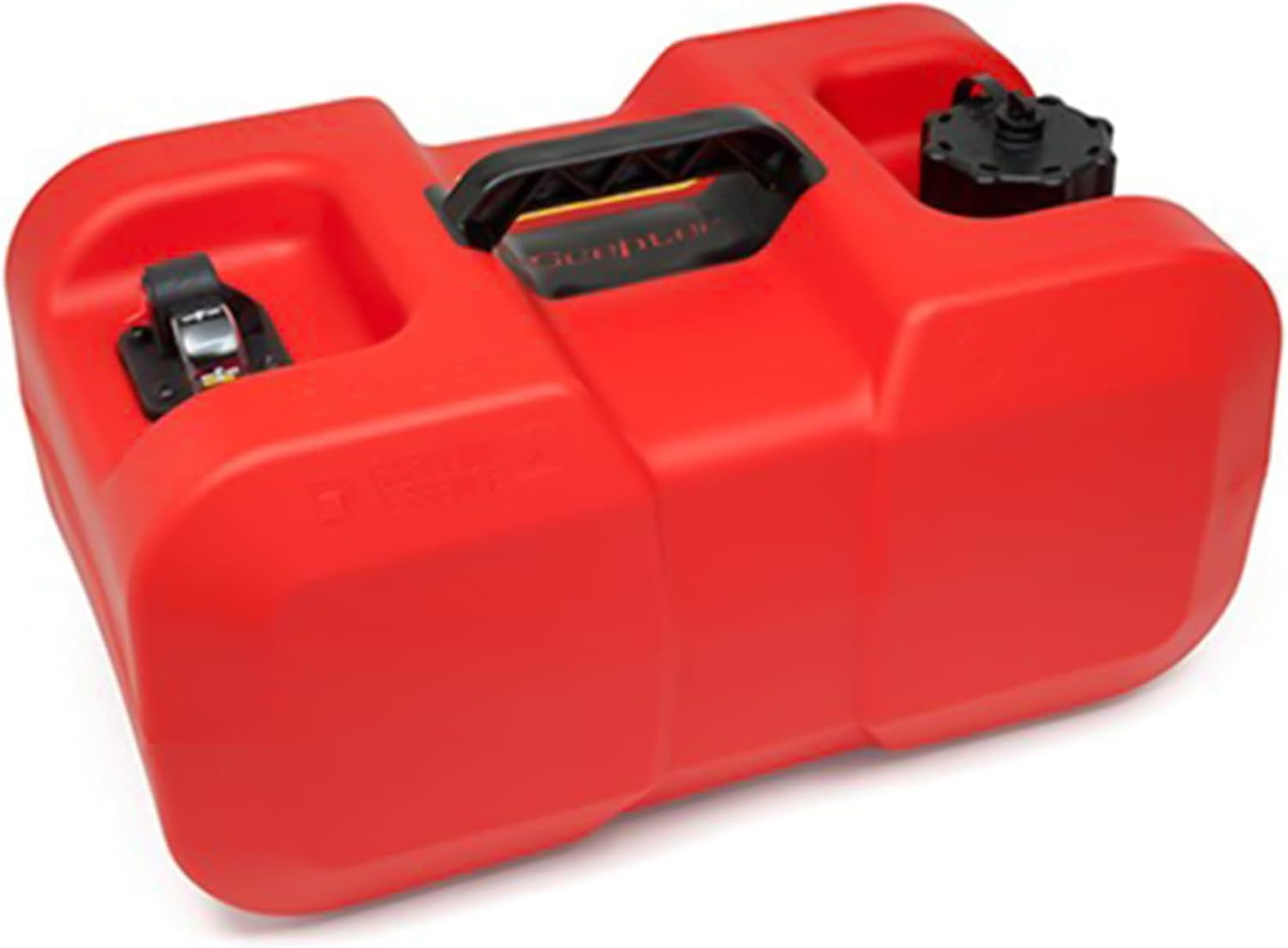 6 Gallon Scepter Portable Marine Gas Can, Boat Fuel Tank with 2-Way Vented Cap, Built-In Fuel Gauge and Pick-Up, Top Handle, EPA & CARB Compliant, Underseat Design, 19.3"L x 12.2"W x 10.2"H (10511)