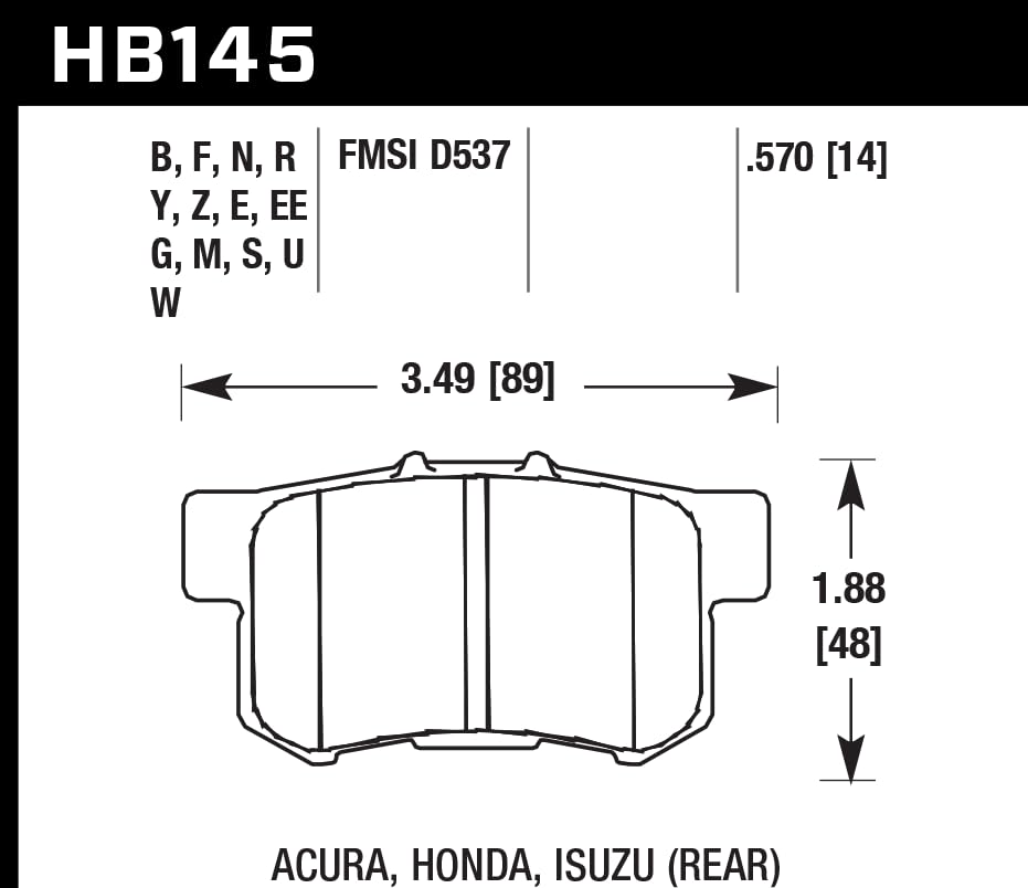 Hawk Performance HT-10 Motorsport Brake Pads HB145S.570
