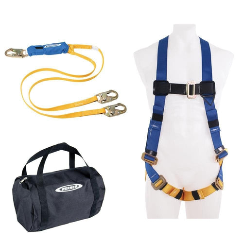 Aerial Kit Werner With Basewear Std Harness 6Ft Decoil Dual Leg Lanyard