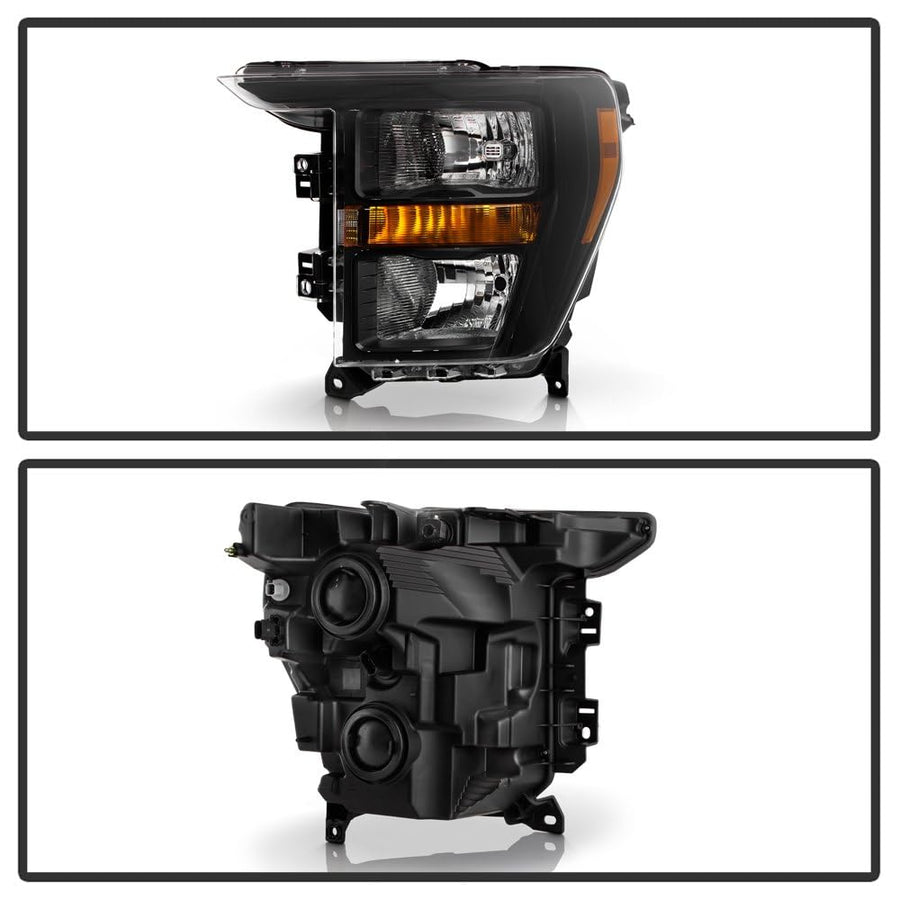 Ford F150 Spyder (POE) Halogen Headlight 23-24 (Fit 21-22) - Low Beam-H11(Included) ; High Beam-HB3(Included) ; Signal-WY21W(Not Included) - OE Black Left OE#ML34-13D155-BA