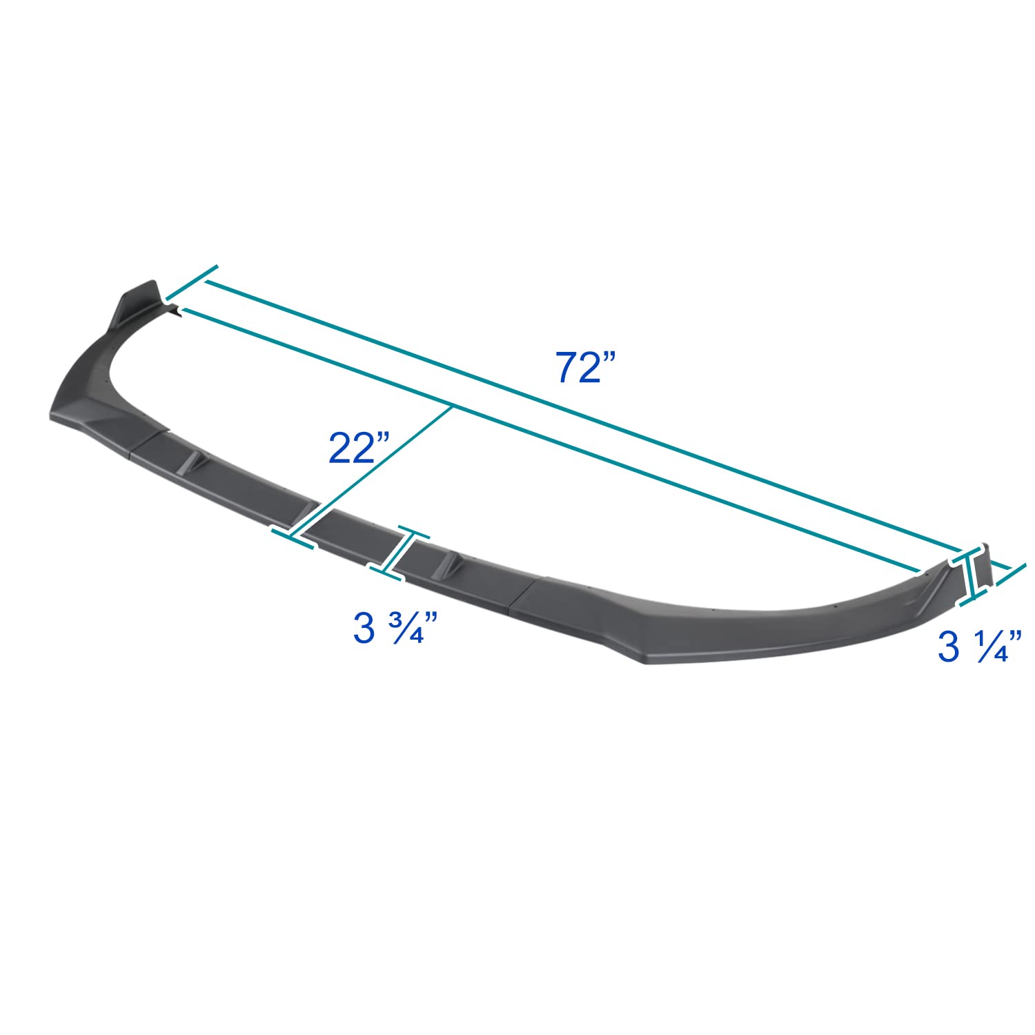 Matte Black Spec-D Tuning Front Bumper Lip Spoiler Body Kit 3PC Compatible with 2021-2022 Hyundai Elantra