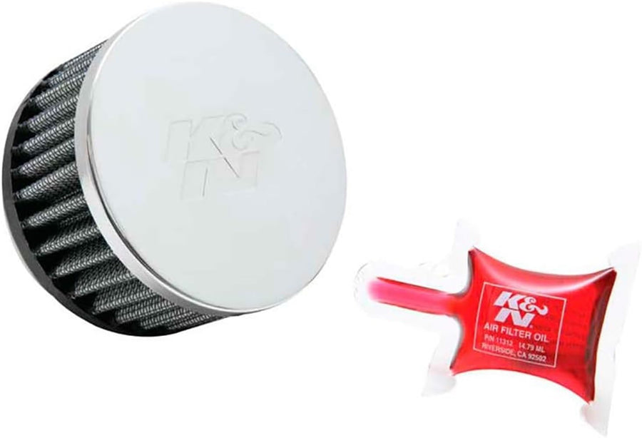 High-Flow K&N Original Lifetime Universal Clamp-On Air Filter: High Performance, Premium, Washable: Flange Diameter: 2.125 In, Filter Height: 3 In, Flange Length: 0.625 In, Shape: Round, RC-1910