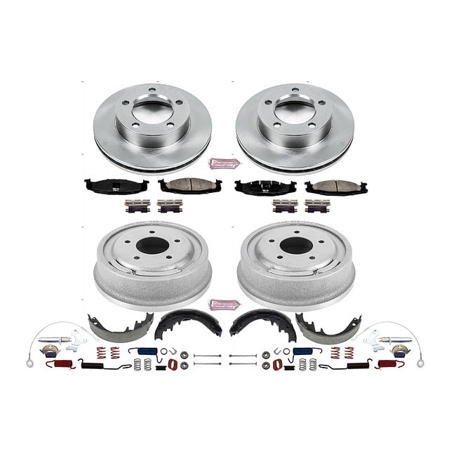 Power Stop Autospecialty KOE15093DK Front and Rear Replacement Brake Kit - OE Brake Drums & Ceramic Brake Pads For Ford F - 150 1994-1996 [Vehicle Specific]