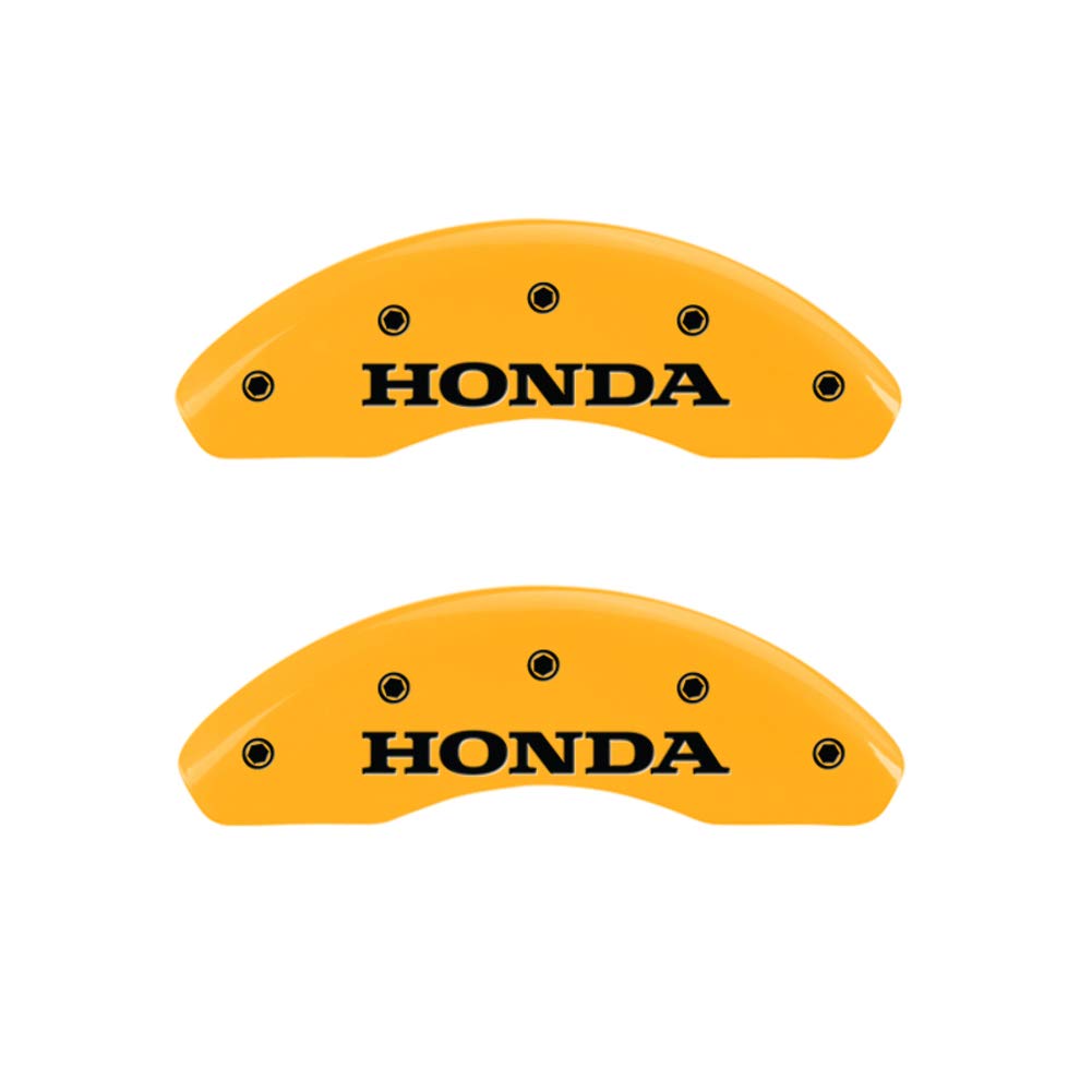 MGP Caliper Covers Yellow Powder Coat Finish 20222SHONYL Black Characters Disc Brake Caliper Cover, Set of 4