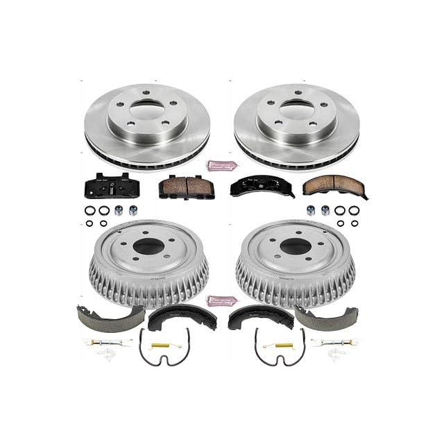 Power Stop KOE15119DK Front and Rear Replacement Brake Kit-OE Brake Drums & Ceramic Brake Pads For Buick Century 1993-1996, Buick LeSabre 1991 [Model Specific]