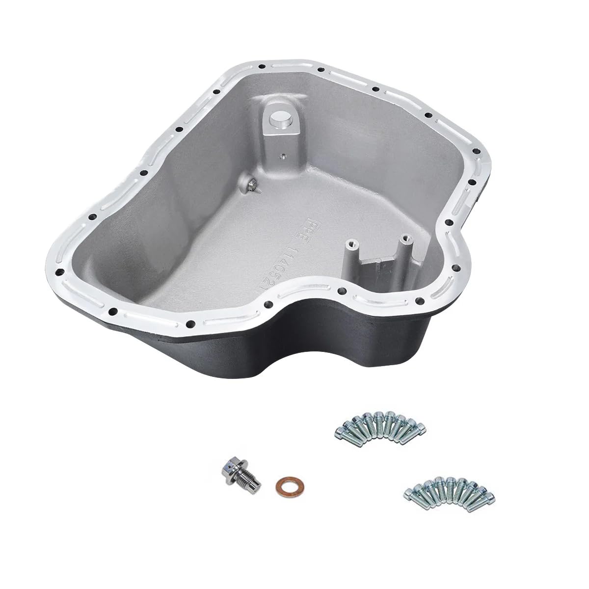 Heavy Duty PPE High Capacity Cast Aluminum Oil Pan (Raw) 114052100 Compatible for 2011-2016 GM 6.6L Duramax