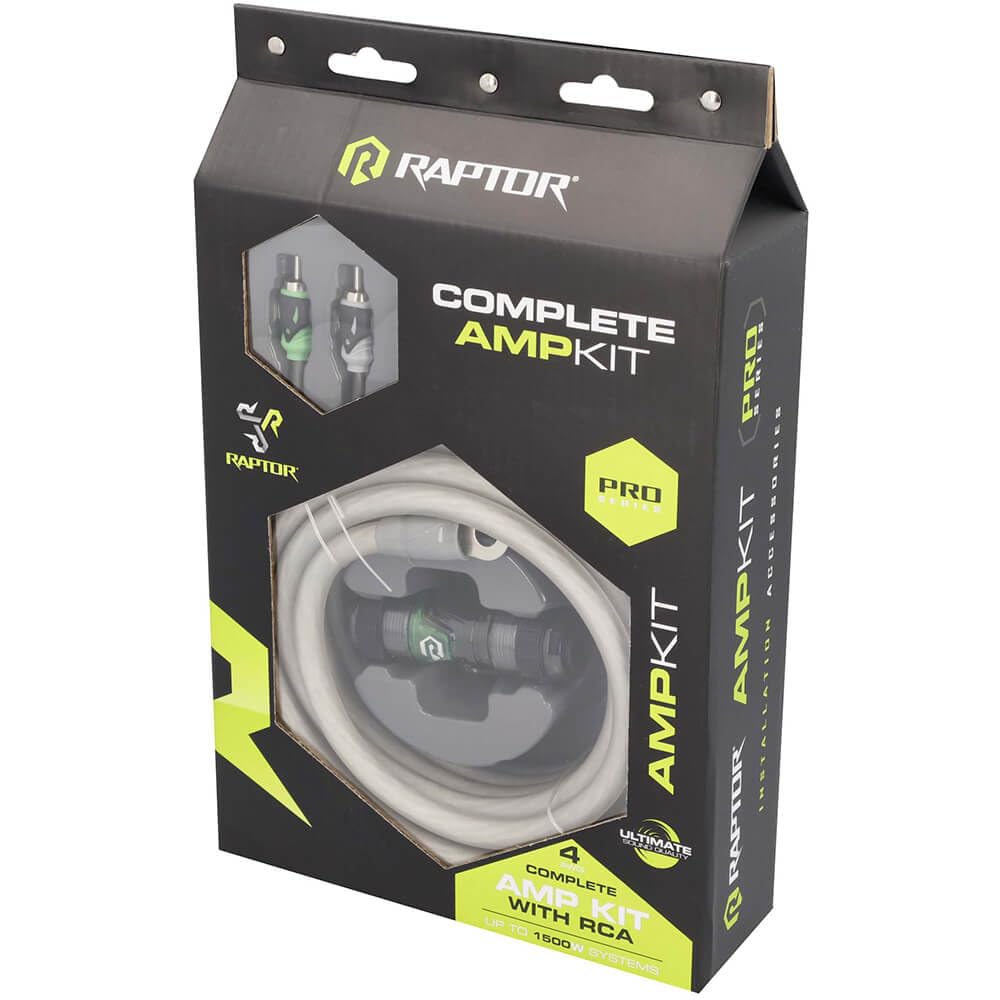 PRO SERIES RAPTOR BY METRA ELECTRONICS 1500W 4 AWG AMP KIT WITH RCA CABLE - R5A4